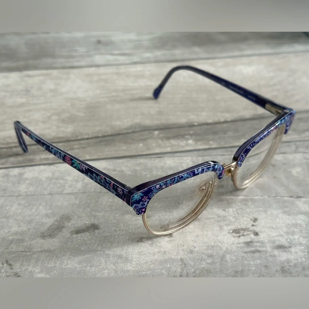 VERA BRADLEY LUNA FRENCH PAISLEY PURPLE GOLD 48-16-135 FLEX HINGE Child Frame